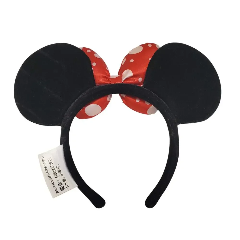 Disney Parks Minnie Mouse Ears Polka Dot Red White Black Headband